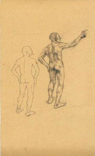 Etudes d'hommes nus vus de dos (Titre factice)