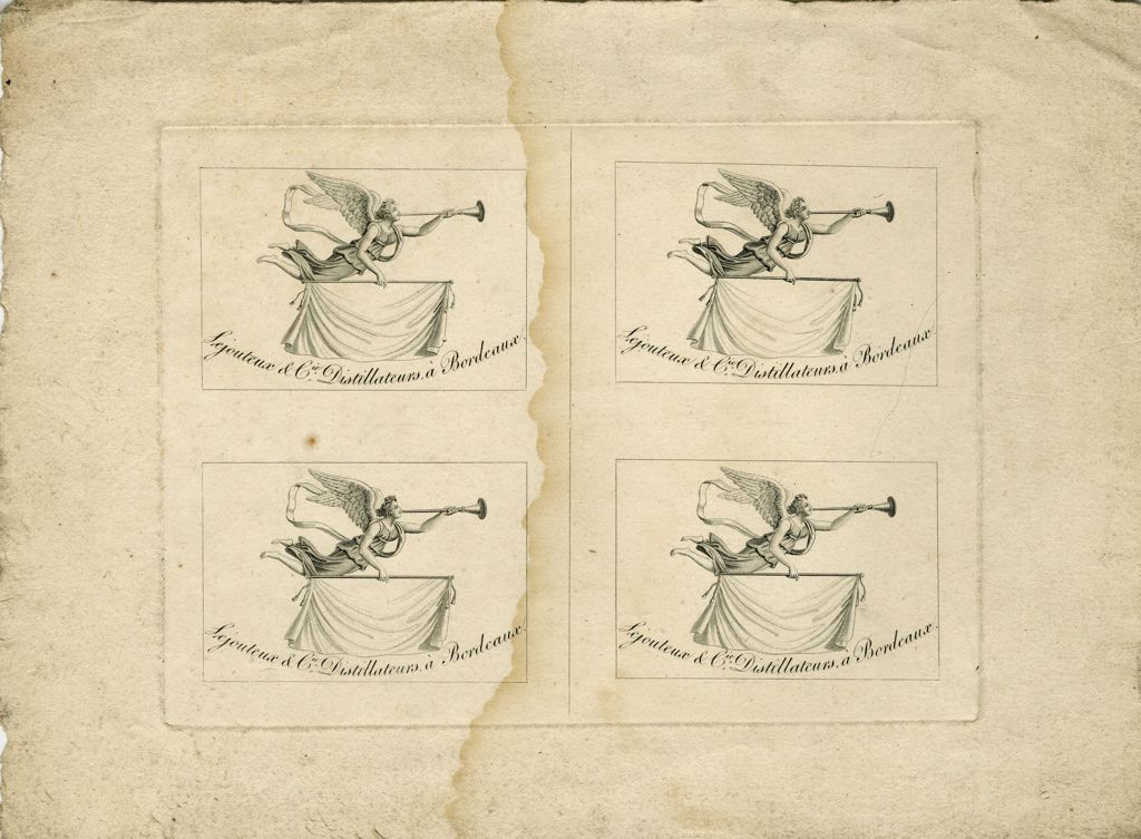 Modèle de carte pour Lejouteux et Cie, distillateurs