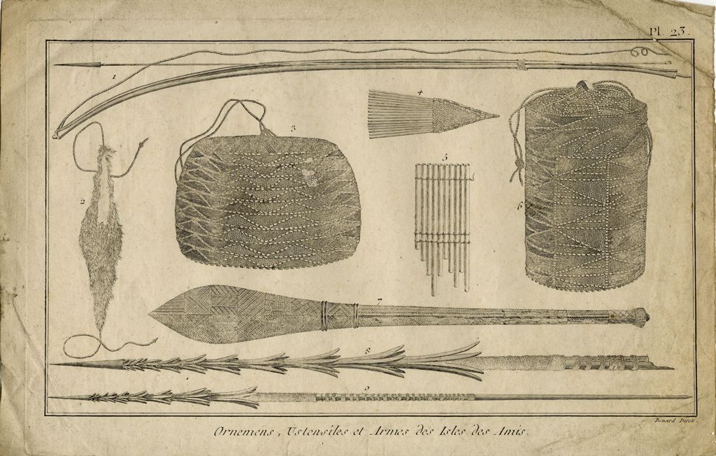 Ornements, ustensiles et armes des Isles des Amis (Tonga)