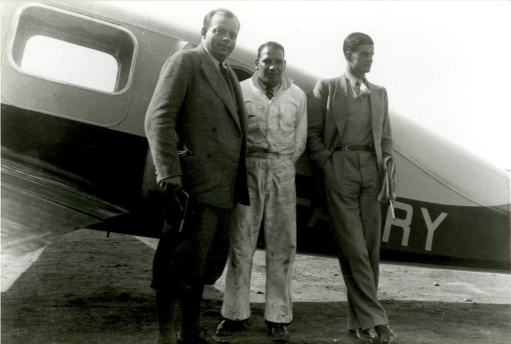 Antoine de Saint-Exupéry, André Prévot et Jean-Marie Conty lors de leur tour de Mediterranée