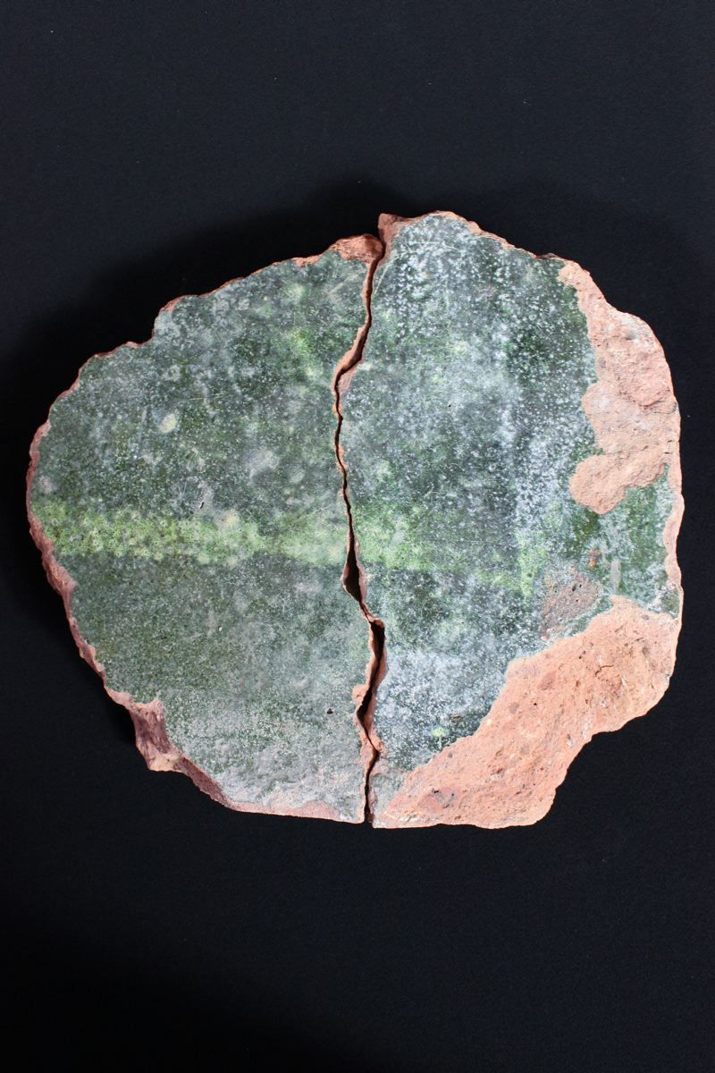 Brique réfractaire glaçurée verte