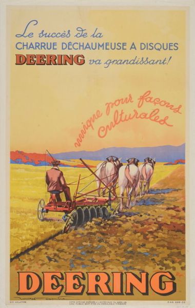 Charrue déchaumeuse à disques Deering