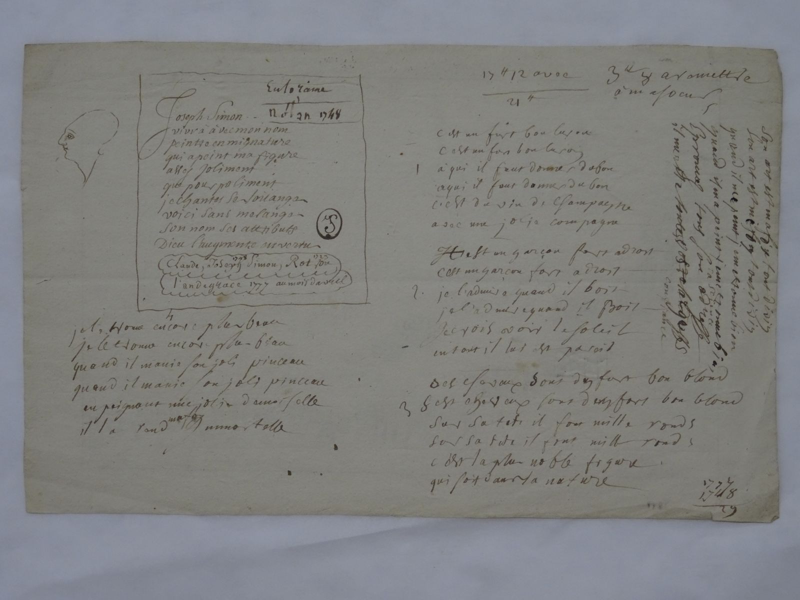 Deux poèmes dédiés à Louis-Joseph Simon