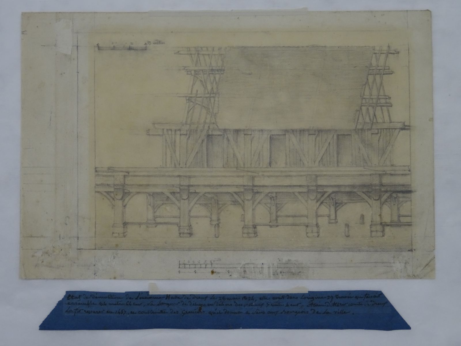 Etat de démolition de l’ancienne Halle de Dreux le 28 mai 1824