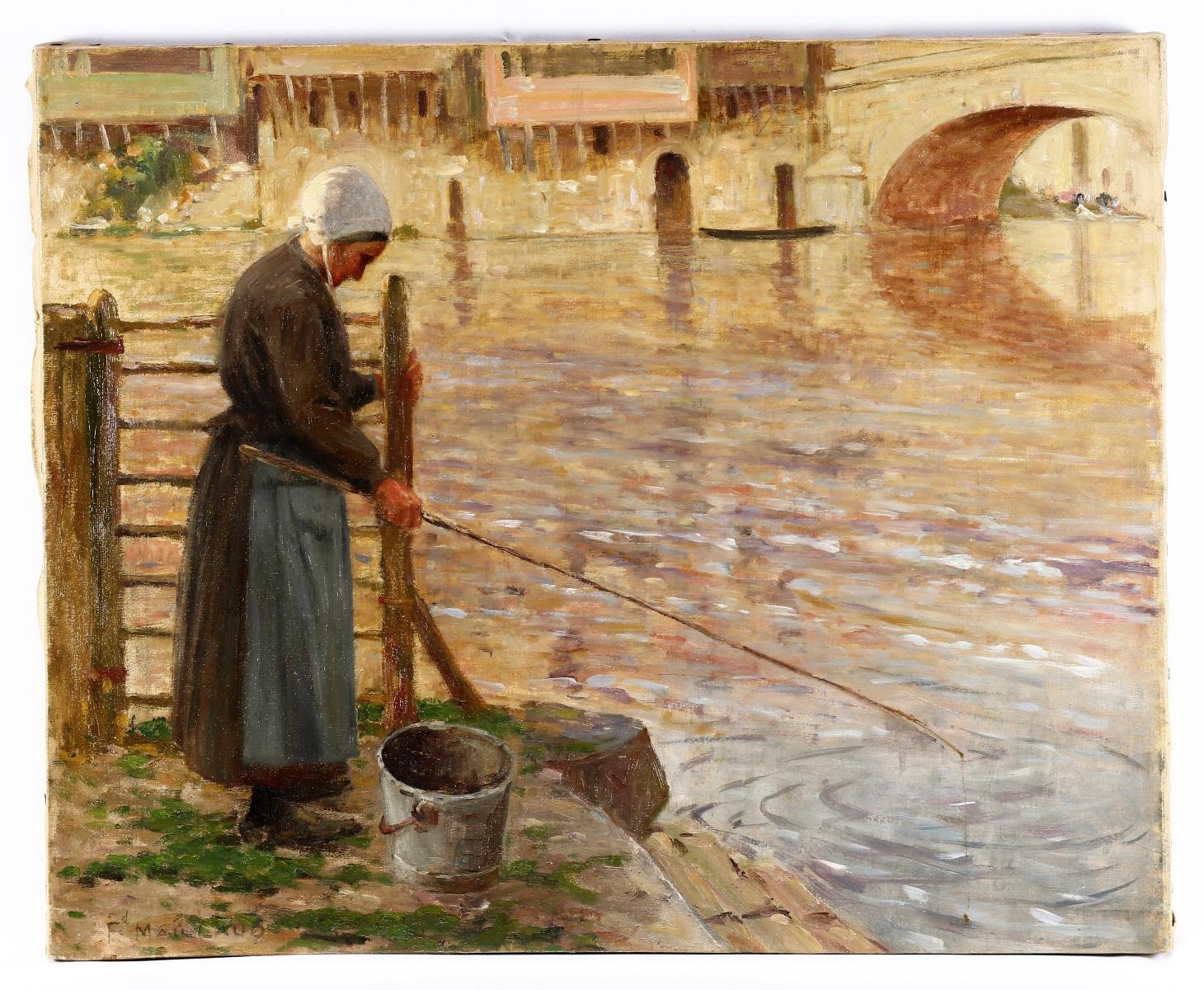 Femme pêchant
