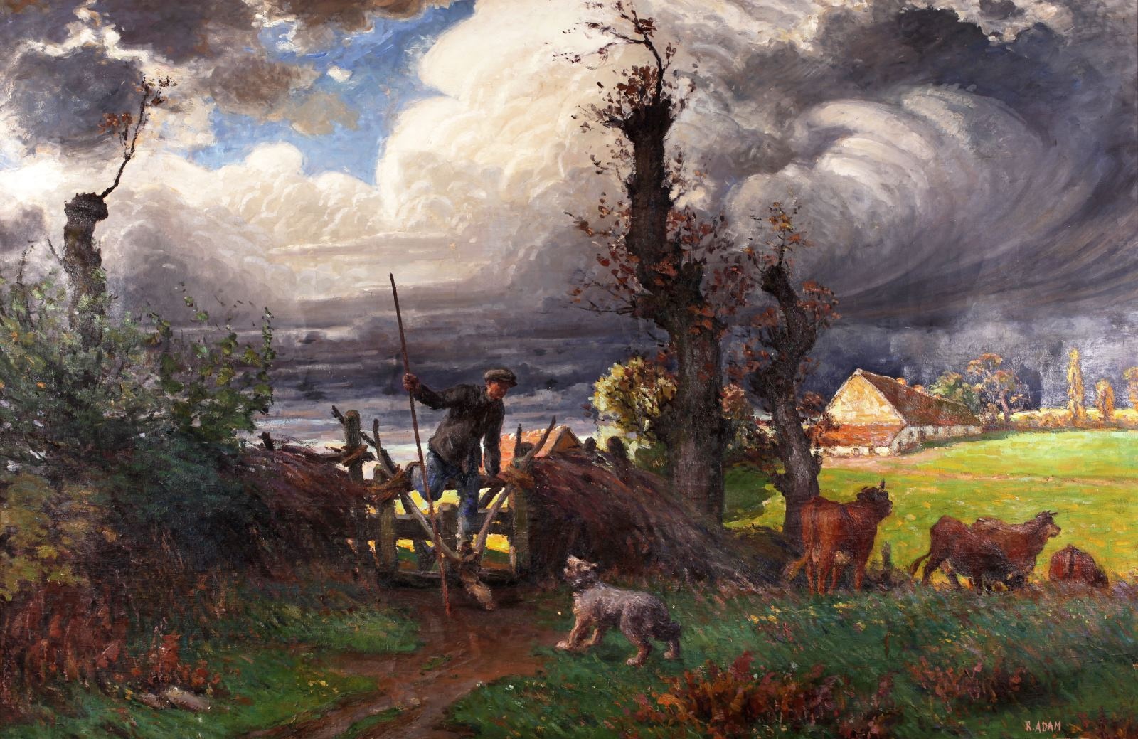Un soir d'orage, l'échalier