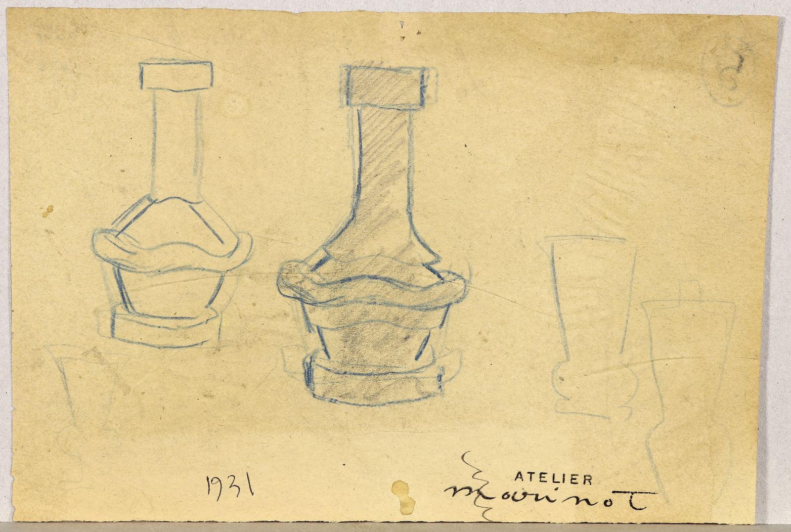 Etude de vase gravé à l'acide