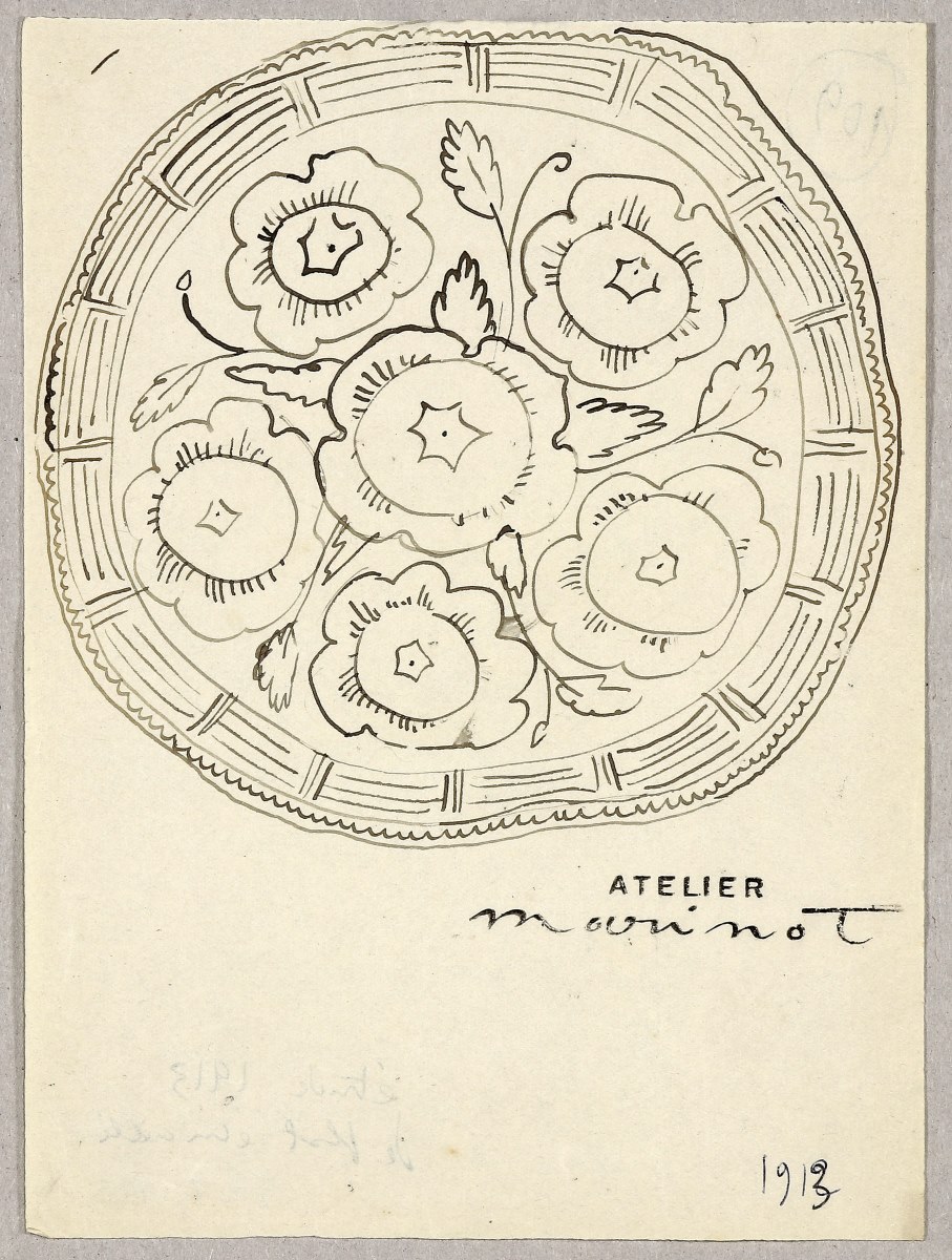 Etude de plat émaillé
