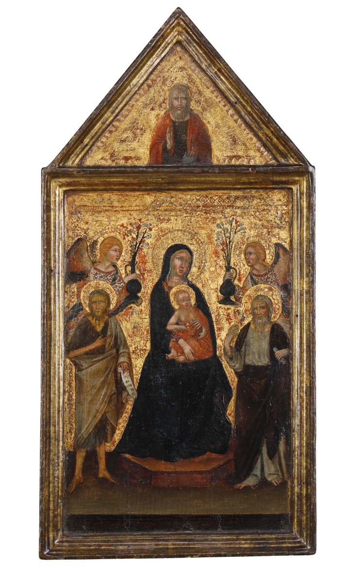 La Vierge à l'Enfant entourée d'anges et de saints