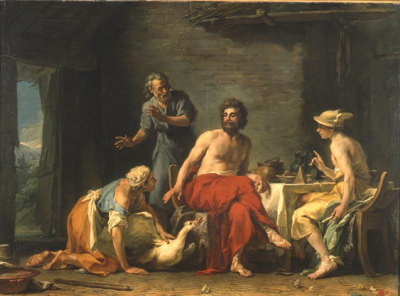 Philémon et Baucis donnant l'hospitalité à Jupiter et Mercure