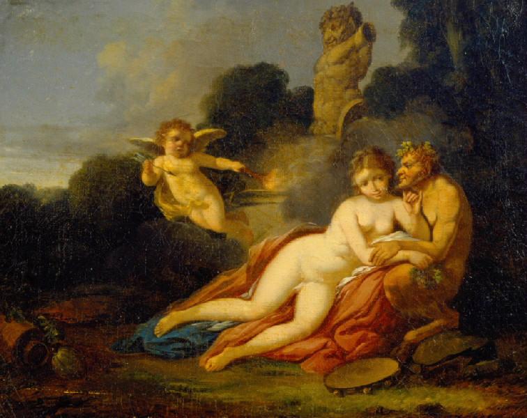 Nymphe, satyre et amour
