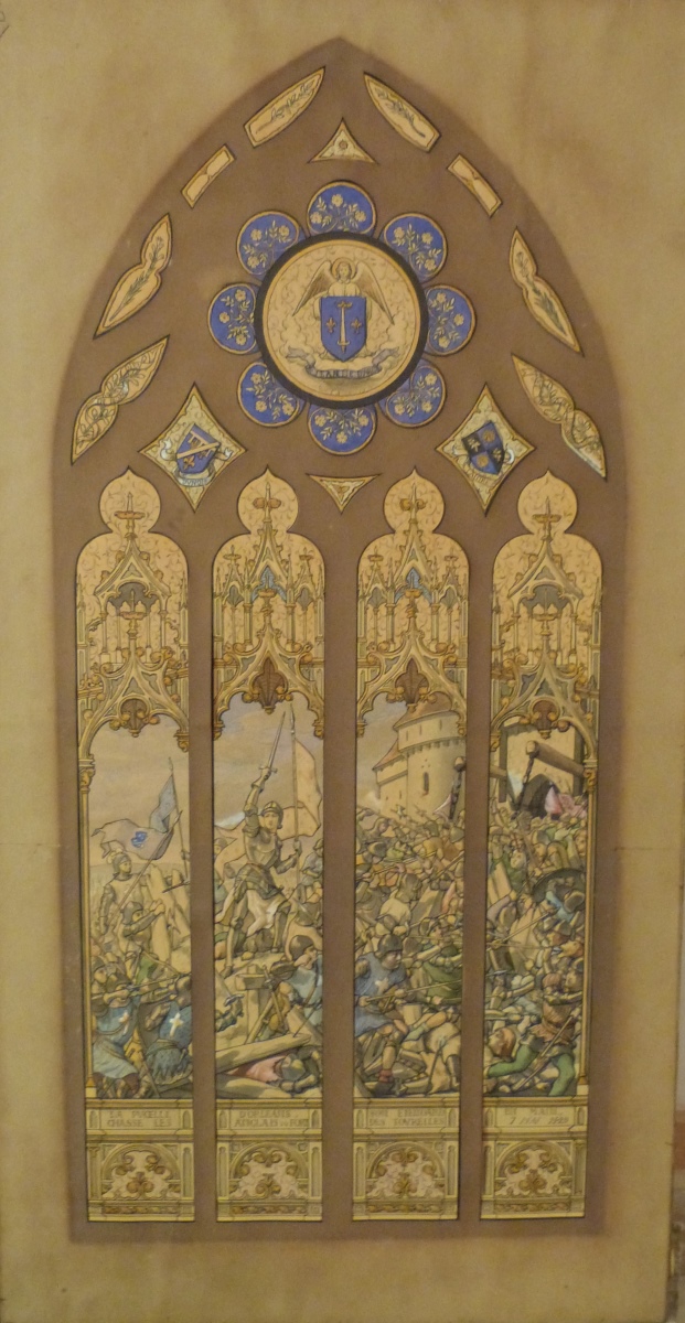 Prise du pont des Tournelles ; Esquisse de verrière sur la vie de Jeanne d'Arc