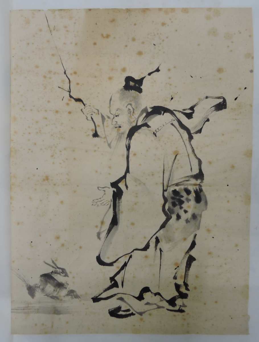 L'ermite Chokaro trouvant un lièvre dans la neige