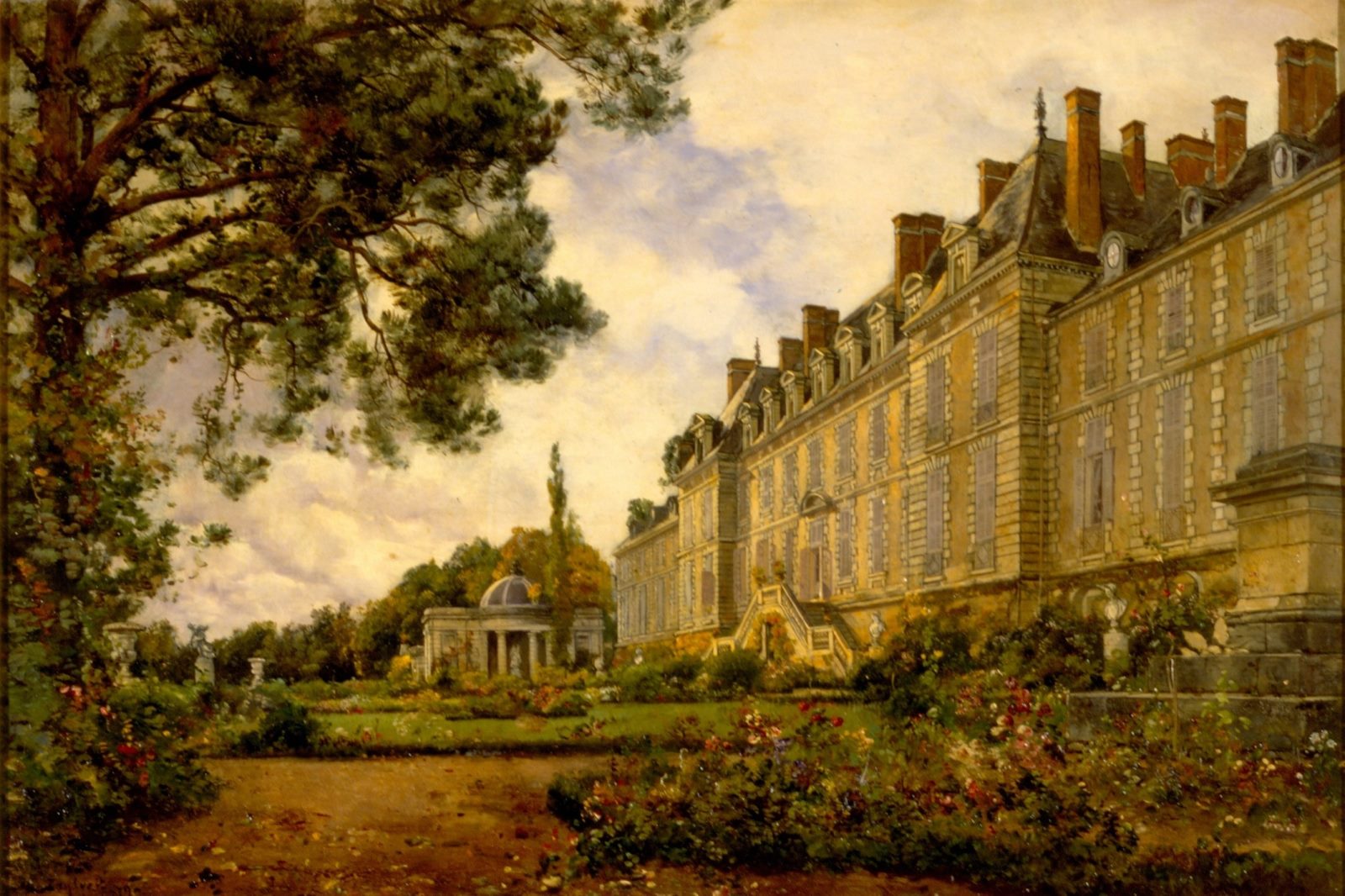 Façade sur le parterre ; Onze vues du château et du parc de Ménars