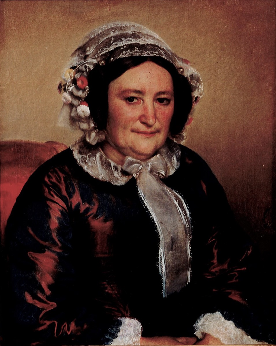 Portrait de femme en bonnet à ruchés