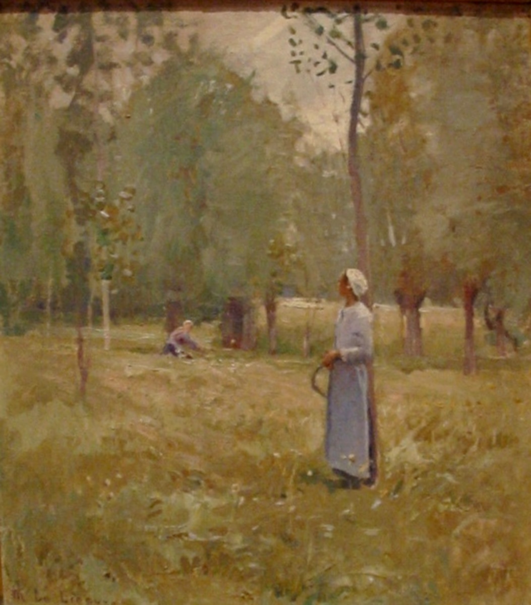 Paysage avec deux faneuses