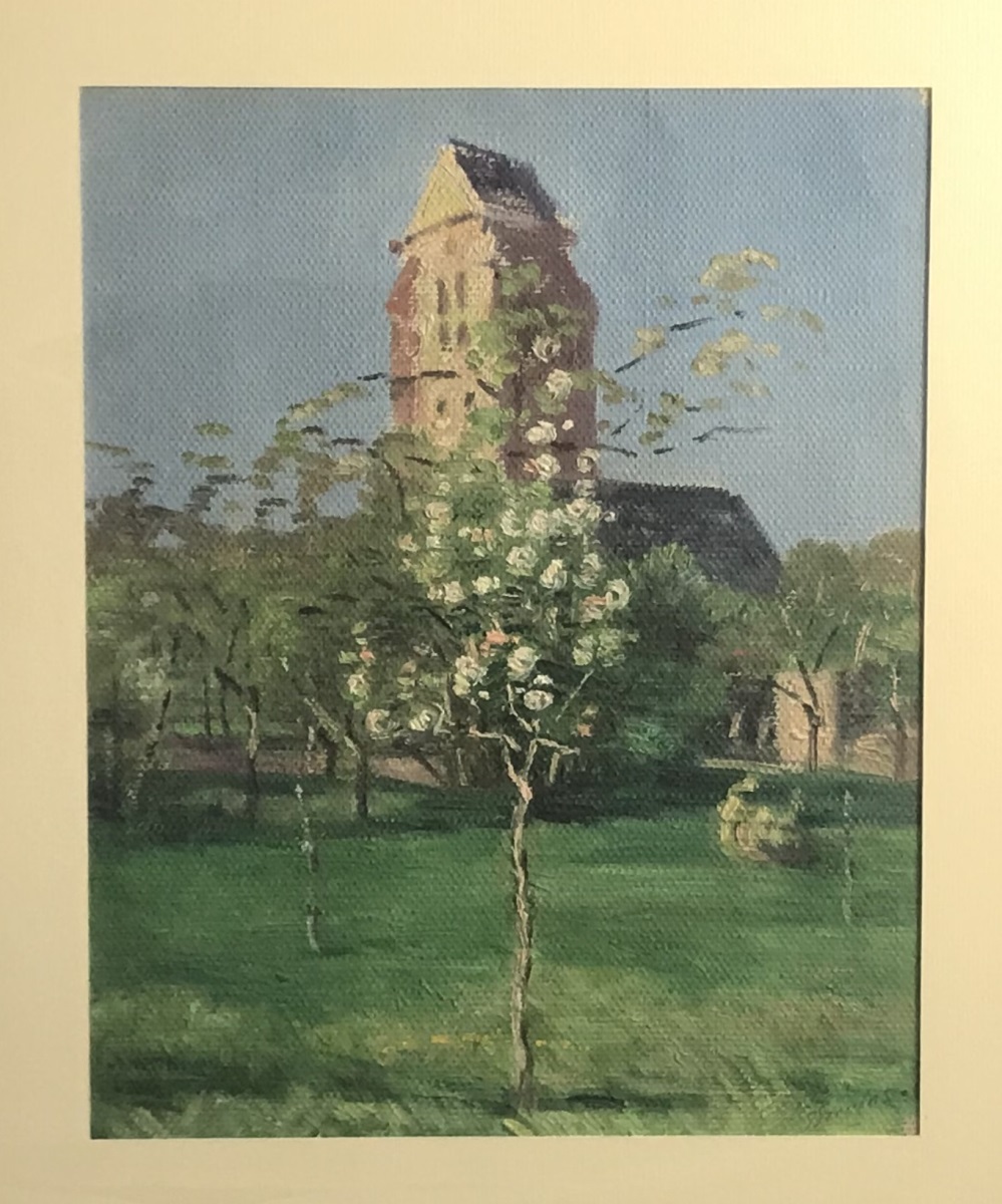 Église et pommiers à Herbilly