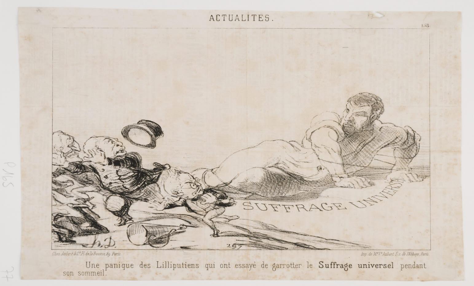 Une panique des Lilliputiens qui ont essayé de garrotter le Suffrage universel pendant son sommeil