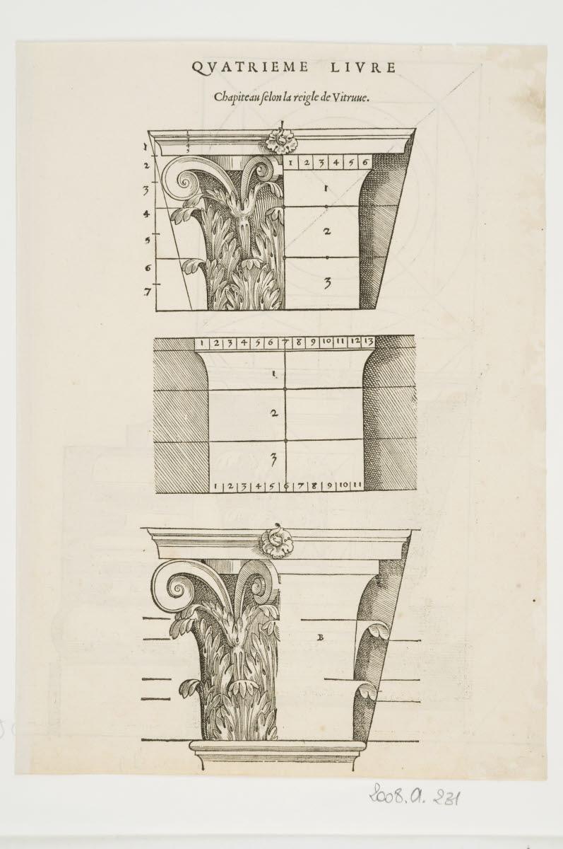 Chapiteau corinthien et sa coupe/Deux chapiteaux corinthiens