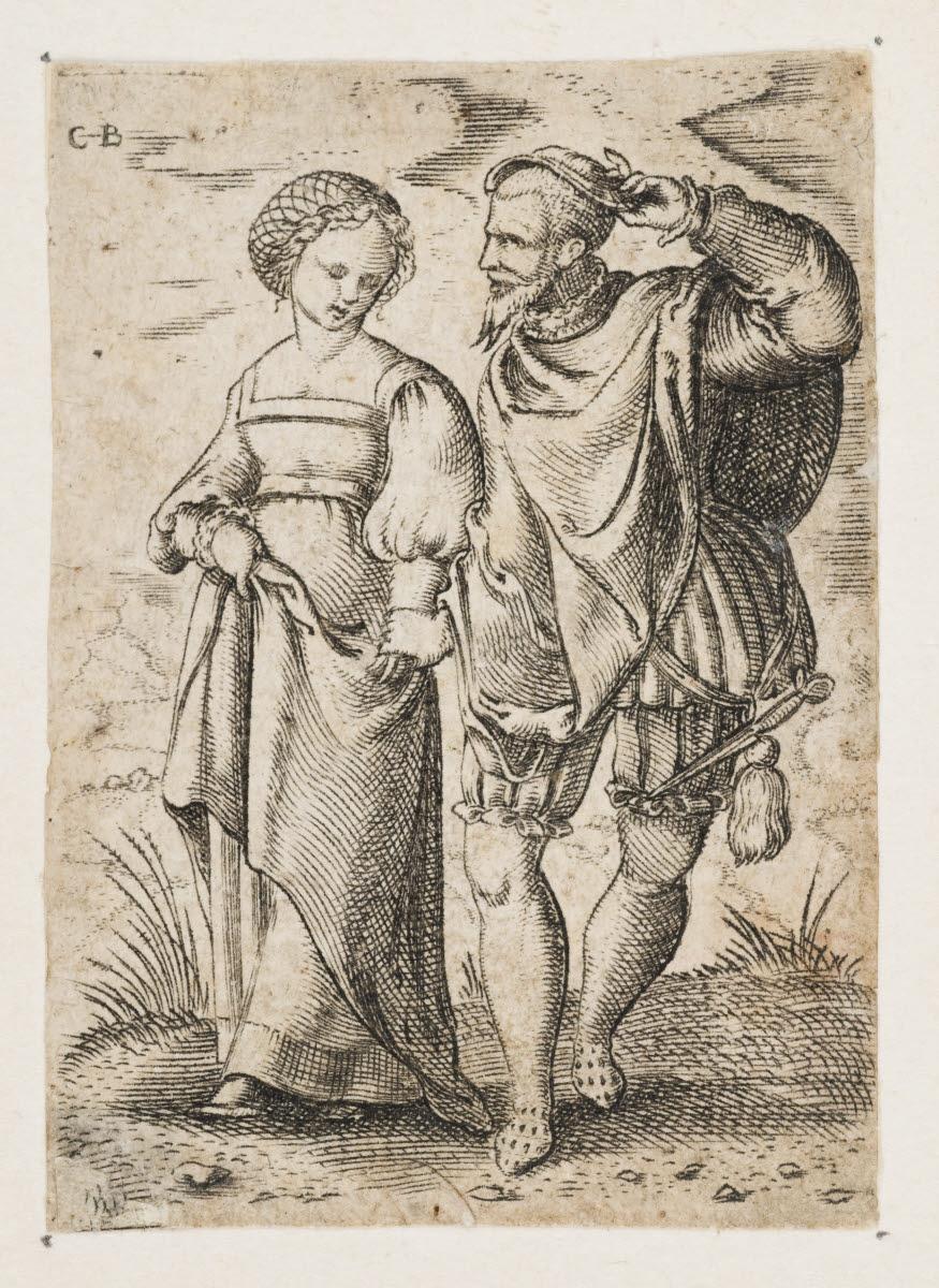 Un homme saluant une dame