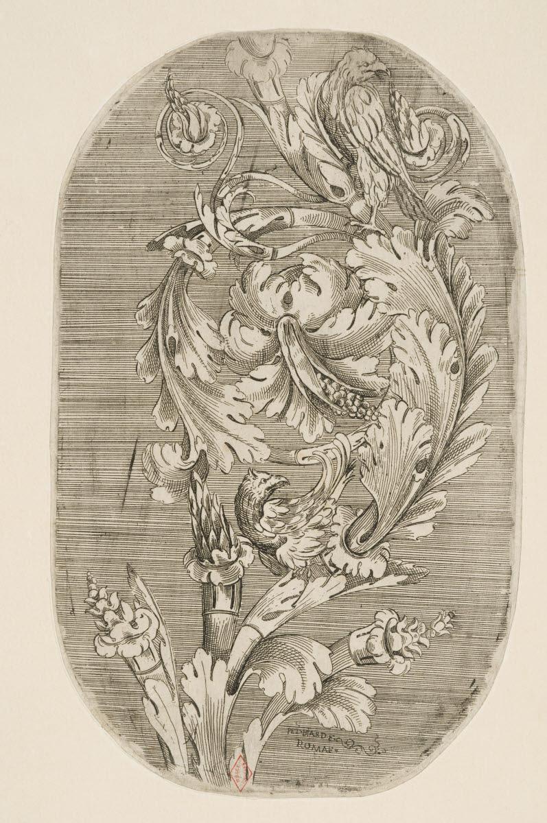 Feuillage d'ornement en rinceau