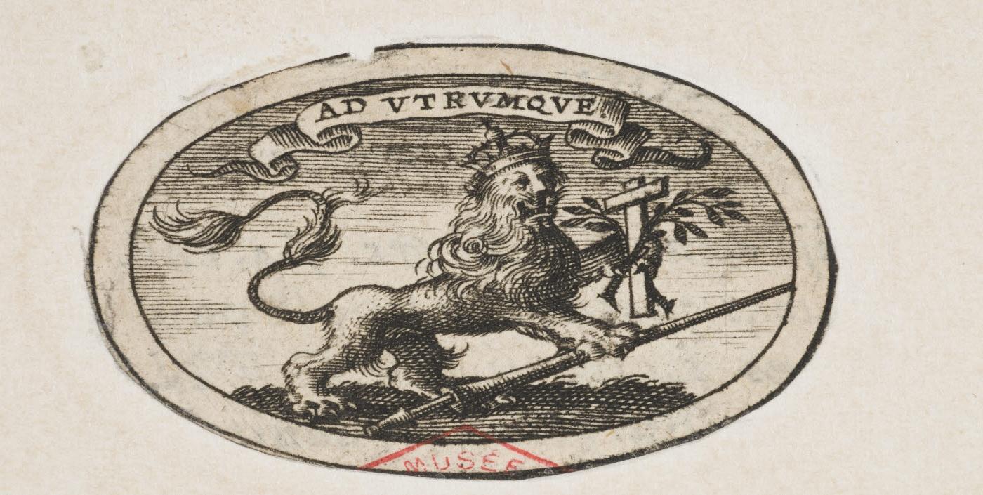 Ad utrumque (emblème au lion couronné)