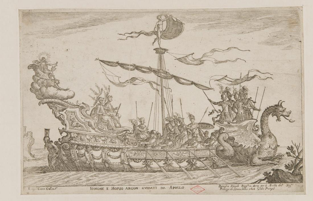 Bateau de parade conduit par Apollon