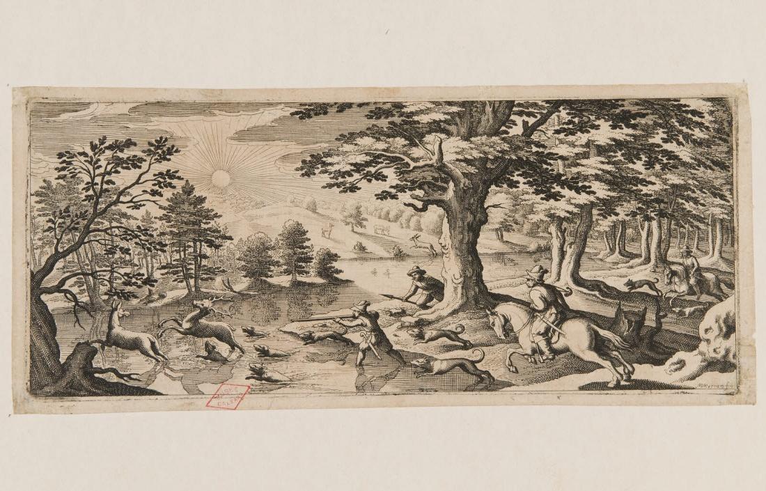 Chasse aux cerfs au coucher du soleil
