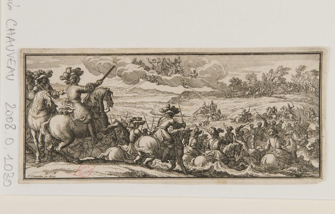 Une armée traversant un fleuve