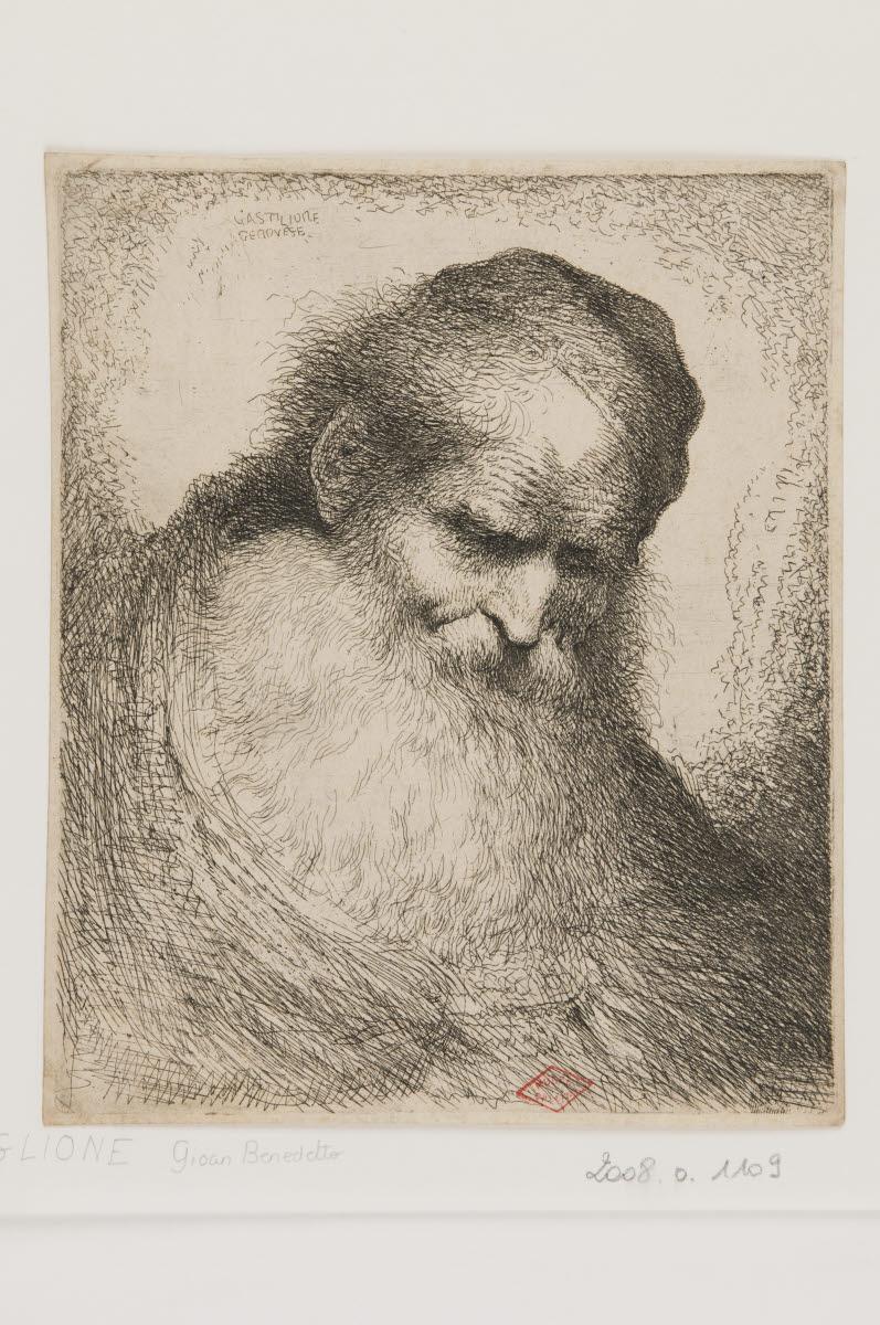 Tête d'homme barbu de trois quart face