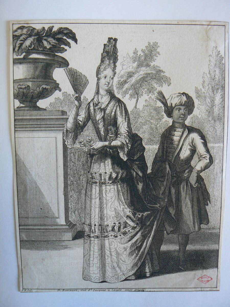 Dame de qualité avec son page noir