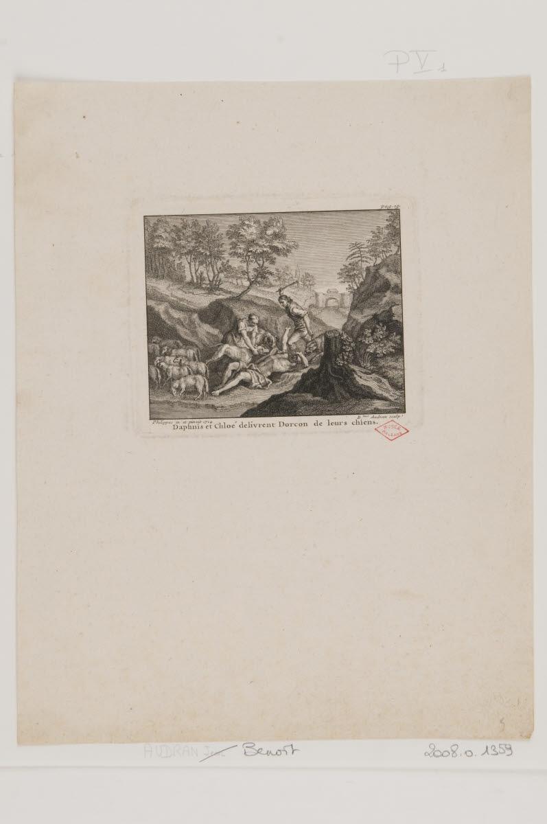 Daphnis et Chloé délivrent Dorcon de leurs chiens