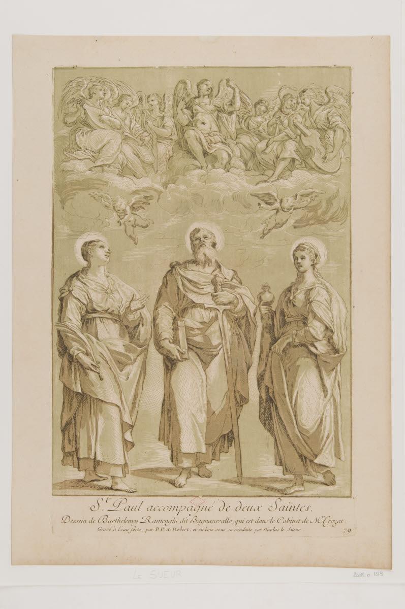 Saint Paul accompagné de deux saintes