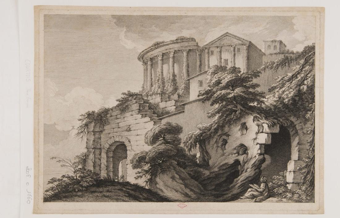 Vue des temples de la Sybille et de Vesta à Tivoli