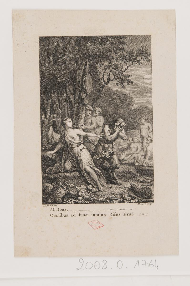 Réunion champêtre dont une femme et un satyre pleurant