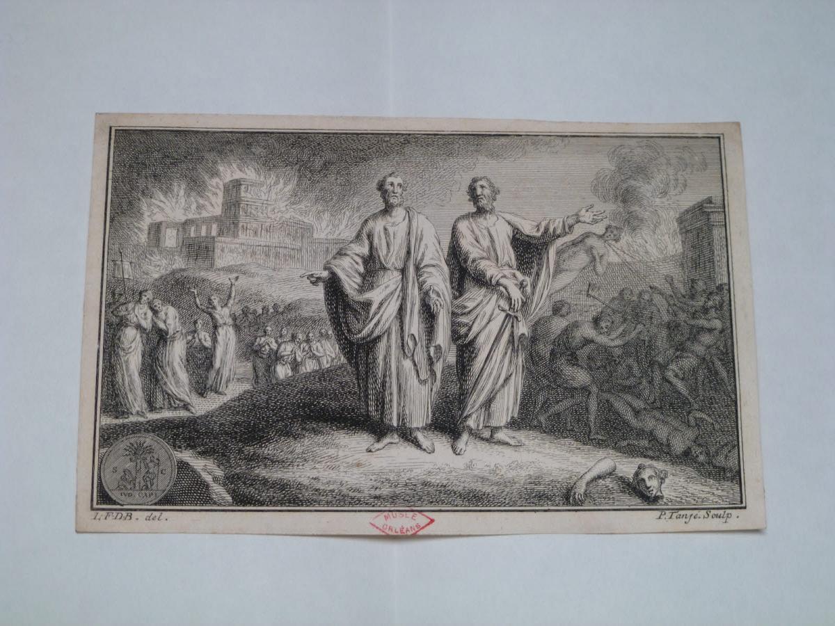 Incendie d'une ville et deux saints (Paul ?)