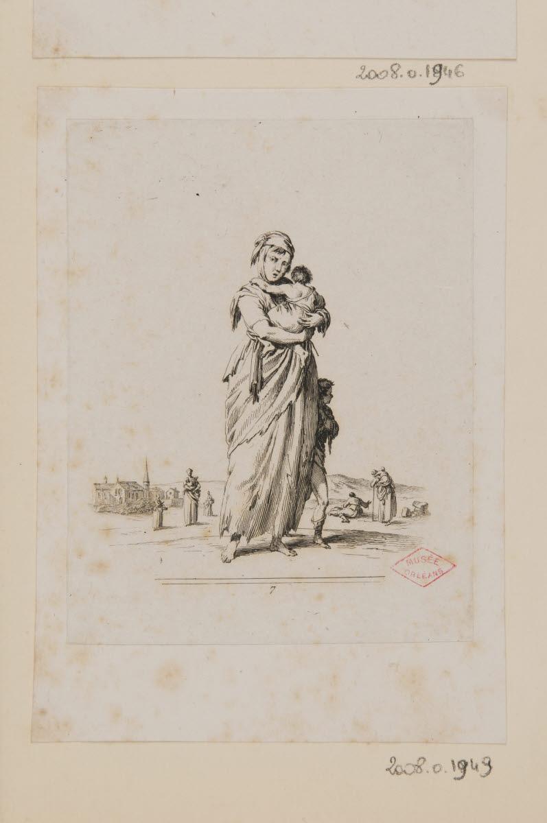 Une mendiante et son enfant