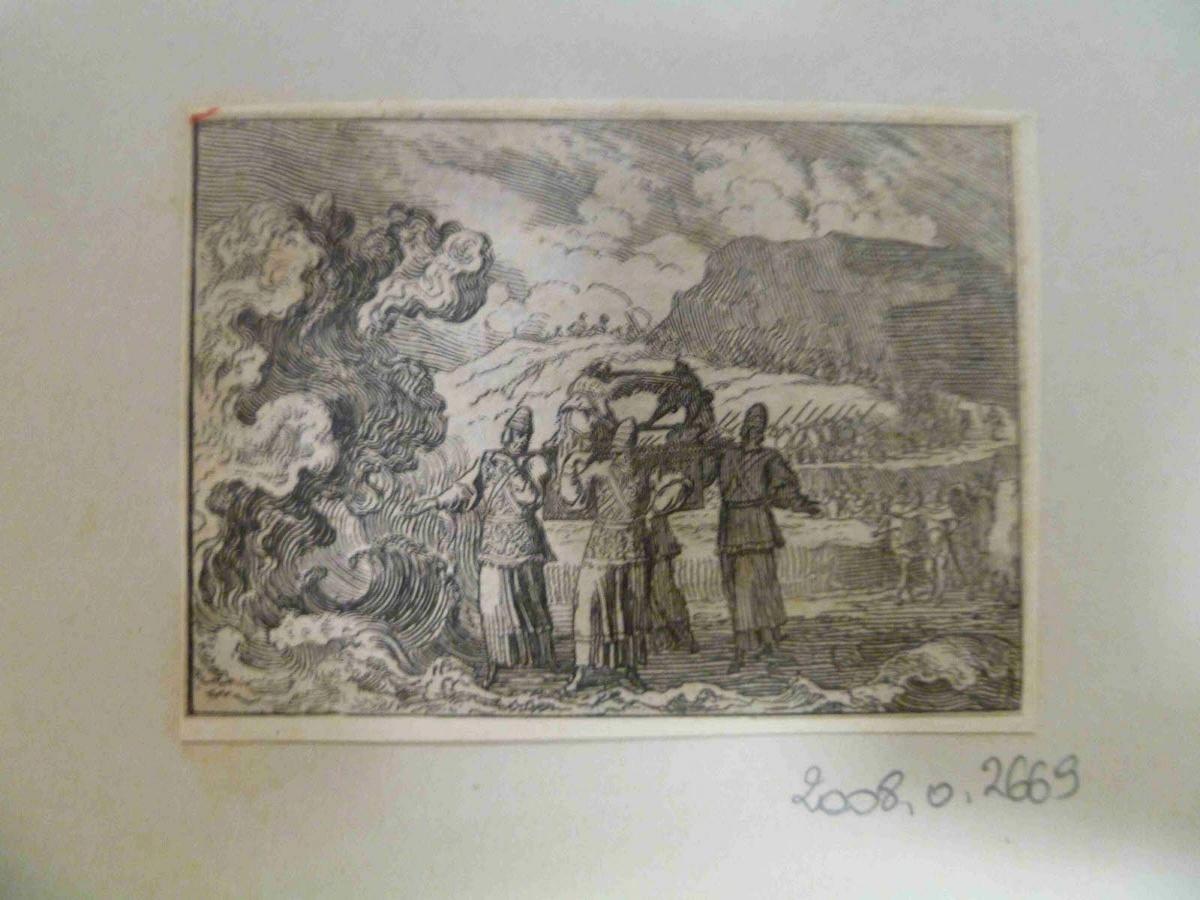 Passage du Jourdain avec quatre prêtres portant l'Arche