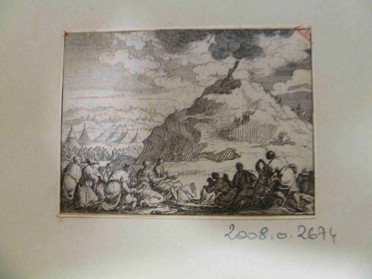 La Loi sur la montagne de Sina, illustration pour la seconde partie de l''Histoire sacrée en tableaux' de Finé de Brianville, Figures de l'Ancien Testament  11-28