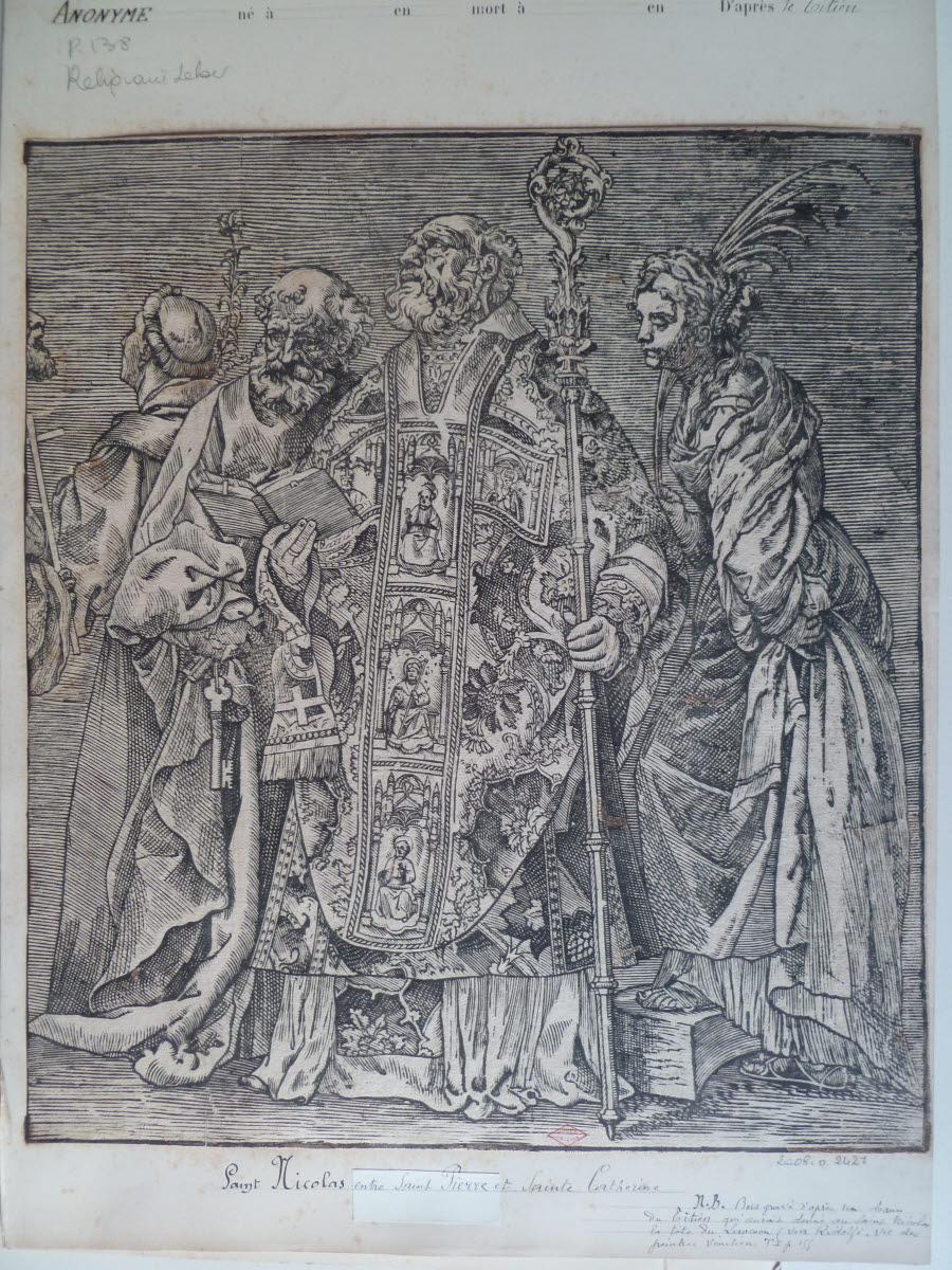 Saint Nicolas, saint Pierre et sainte Catherine