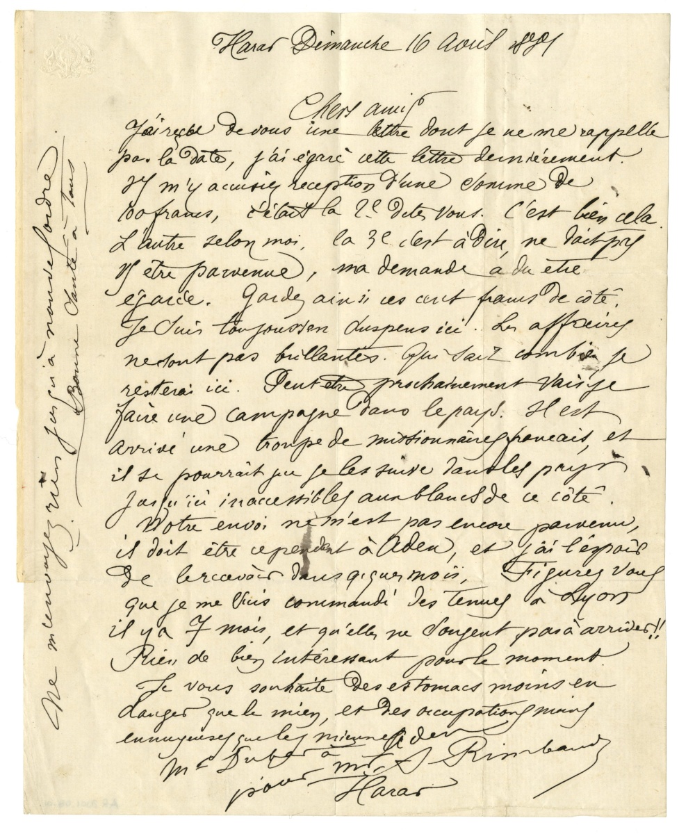Lettre d'Arthur Rimbaud à sa famille, 16 avril 1881 (titre d'usage)