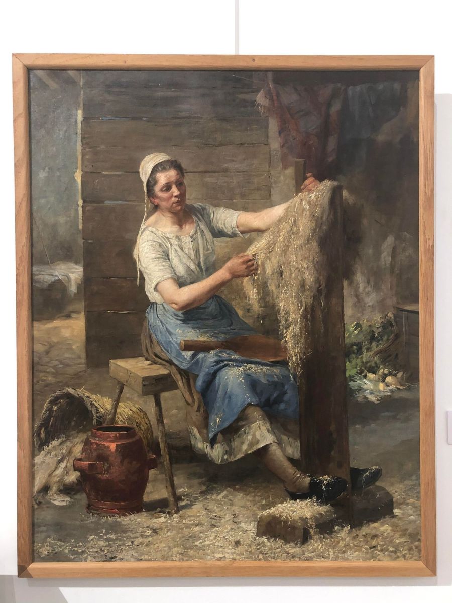 Femme teillant du chanvre (titre ancien)