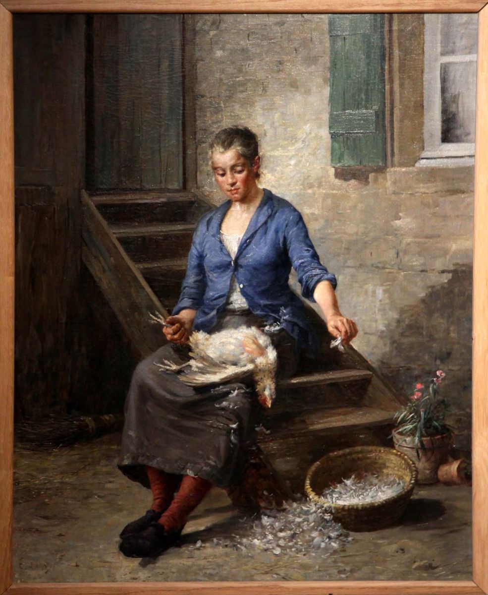 Femme plumant une poule (titre ancien)