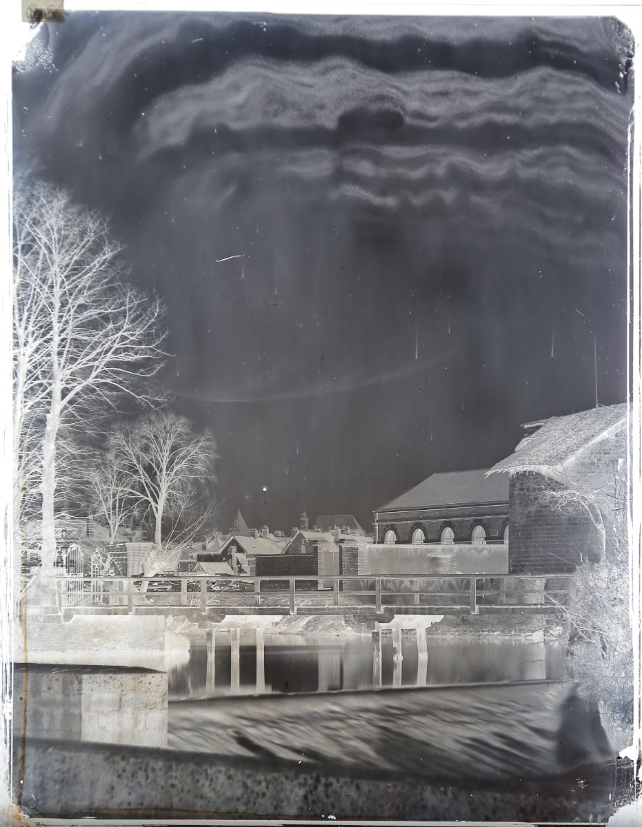 Troyes, le déversoir du Gouffre et  le pont des Deux-Liards