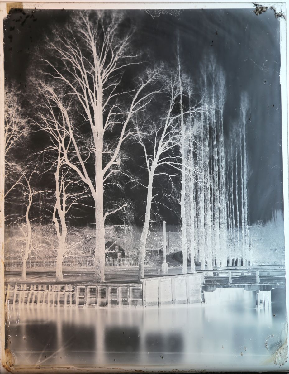 Troyes, la Seine bordée d'arbres et le pont Saint-Quentin