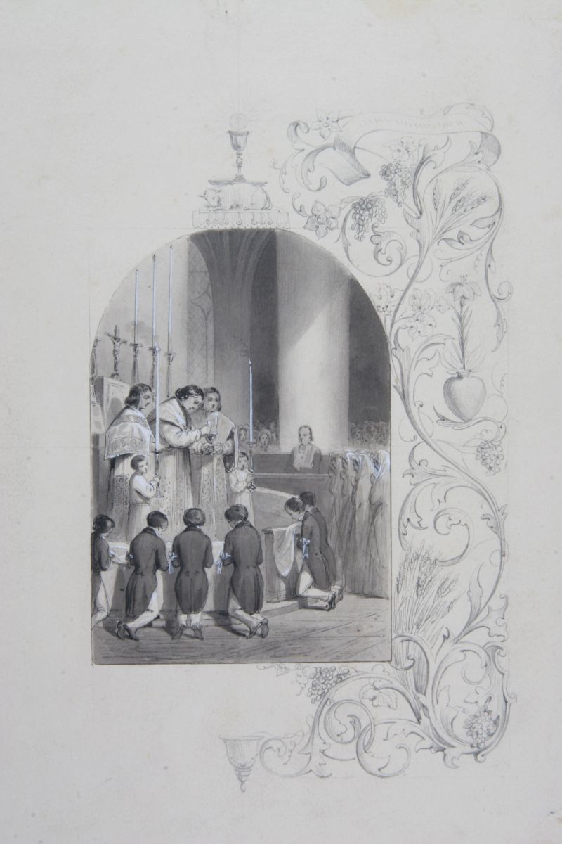 Scène avec communiants