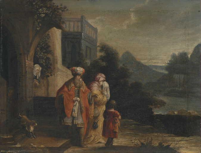 Abraham prenant congé de Agar et Ismaël