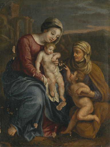 La petite Sainte Famille ; Vierge à l'enfant, Sainte Elisabeth et Saint Jean-Baptiste ; Jean-Baptiste (titre sur la fiche papier)