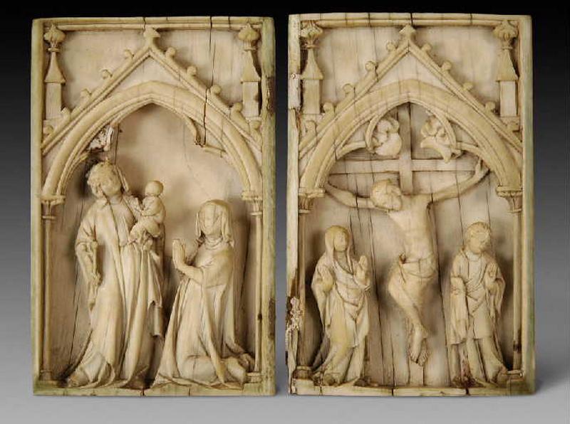 Vierge et l'Enfant adorés par une donatrice ; Crucifixion