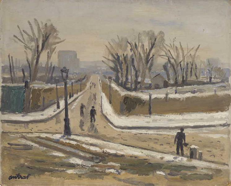 Les fortifications sous la neige aux abords de la porte de Vanves